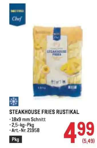 Metro Steakhouse fries rustikal Angebot