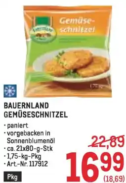 Metro Bauernland gemüseschnitzel Angebot