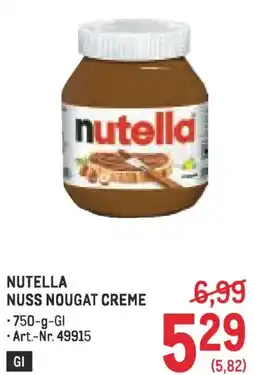 Metro Nutella nuss nougat creme Angebot