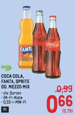 Metro Coca cola, fanta, sprite od. mezzo mix Angebot