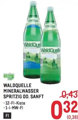 Metro Waldquelle mineralwasser spritzig od. sanft Angebot