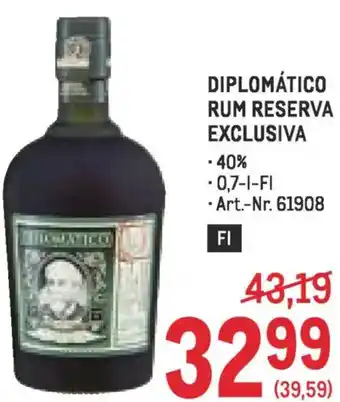 Metro Diplomático rum reserva exclusiva Angebot
