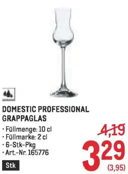 Metro Domestic professional grappaglas Angebot