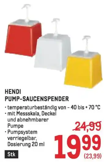 Metro Hendi pump-saucenspender Angebot