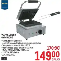 Metro Waffeleisen GWMB1000 Angebot