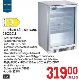 Metro Getränkekühlschrank GBC3001S Angebot