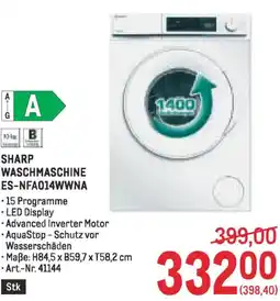 Metro Sharp waschmaschine ES-NFA014WWNA Angebot