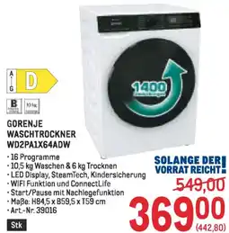 Metro Gorenje waschtrockner WD2PA1X64ADW Angebot