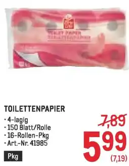 Metro Toilettenpapier Angebot