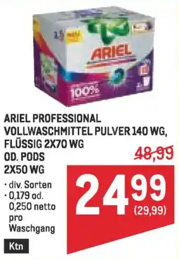 Metro Ariel professional vollwaschmittel pulver, flüssig. pods Angebot