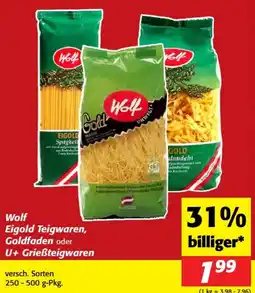 Nah&Frisch Wolf Eigold Teigwaren, Goldfaden oder U+ Grieẞteigwaren Angebot