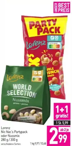 Sutterlüty Lorenz Nic Nac's Partypack oder Nussmix Angebot