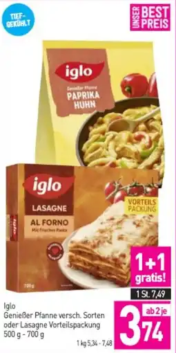 Sutterlüty Iglo Genießer Pfanne versch. Sorten oder Lasagne Vorteilspackung Angebot