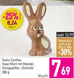 Sutterlüty Swiss Confisa Hase Milch mit Mandel- Honigsplitter Dominik Angebot