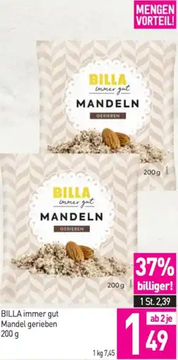 Sutterlüty BILLA immer gut Mandel gerieben Angebot