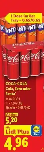 Lidl Coca-Cola, Cola Zero oder Fanta Angebot