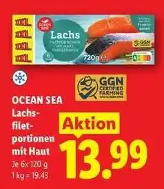 Lidl Ocean Sea Lachsfiletportionen mit Haut Angebot