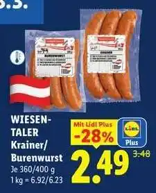 Lidl WIESENTALER Krainer/Burenwurst Angebot