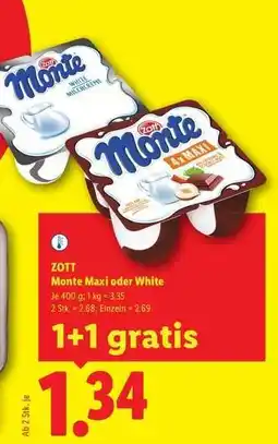 Lidl Zott Monte Maxi oder White Angebot