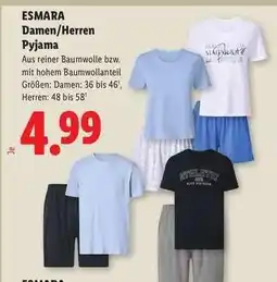 Lidl ESMARA Damen/Herren Pyjama Angebot