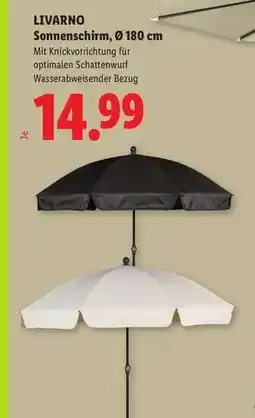 Lidl LIVARNO Sonnenschirm, Ø 180 cm Angebot