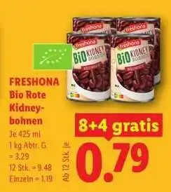 Lidl FRESHONA Bio Rote Kidneybohnen Angebot