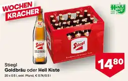 MPreis Stiegl Goldbräu oder Hell Kiste Angebot