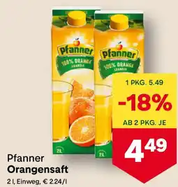 MPreis Pfanner Orangensaft Angebot