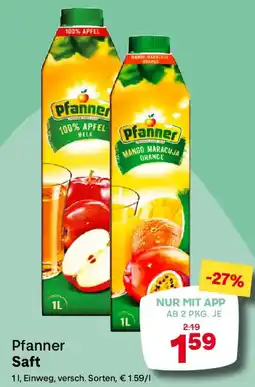 MPreis Pfanner Saft Angebot
