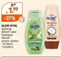 Müller GLEM VITAL Spülung oder Shampoo Angebot