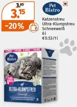 Müller Pet Bistro Katzenstreu Ultra-Klumpstreu Schneeweiß Angebot