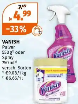 Müller VANISH Pulver oder Spray Angebot
