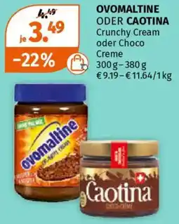 Müller OVOMALTINE ODER CAOTINA Crunchy Cream oder Choco Creme Angebot