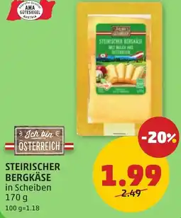 PENNY Steirischer bergkäse in Scheiben Angebot