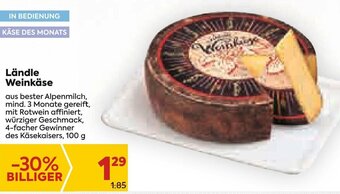 Billa Landle Weinkase Angebot