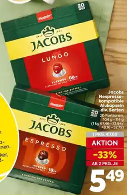 Billa Jacobs Nespresso- kompatible Alukapseln Angebot