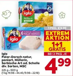 Billa Iglo Polar-Dorsch natur, paniert, Müllerin, Serbische Art od. Scholle Angebot