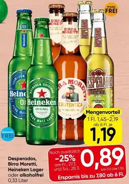 Spar Desperados, birra moretti, heineken lager oder alkoholfrei Angebot