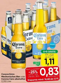 Spar Corona extra mexikanisches bier oder corona cero alkoholfrei Angebot