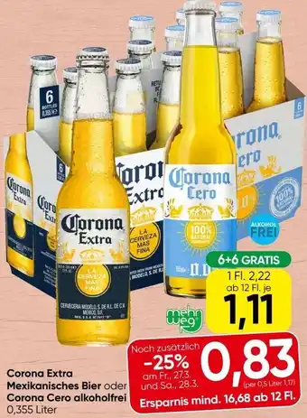 Spar Corona extra mexikanisches bier oder corona cero alkoholfrei Angebot