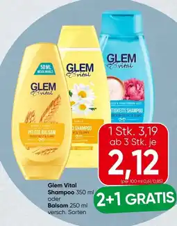 Spar Glem vital shampoo oder balsam Angebot