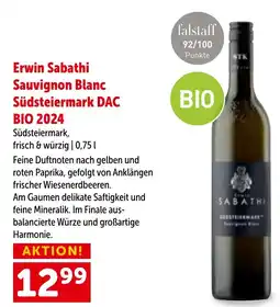 Interspar Erwin sabathi sauvignon blanc südsteiermark dac bio 2024 Angebot
