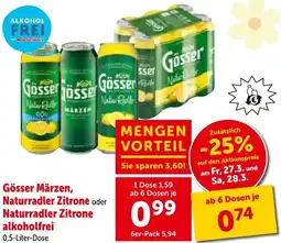 Interspar Gösser märzen naturradler zitrone oder naturradler zitrone alkoholfrei Angebot