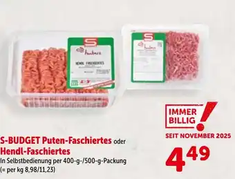 Interspar S-budget puten-faschiertes oder hendl-faschiertes Angebot