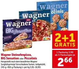 Interspar Wagner steinofenpizza big sensation oder piccolinis Angebot