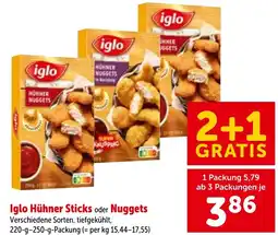 Interspar Iglo Hühner Sticks oder Nuggets Angebot