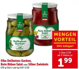 Interspar Efko delikatess gurken, rote rüben salat oder silber zwiebeln Angebot