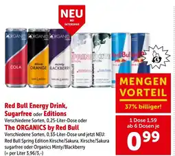 Interspar Red bull energy drink, sugarfree oder editions oder the organics by red bull Angebot