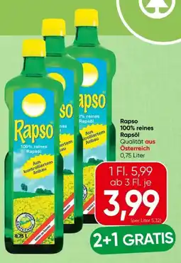 Spar Rapso Reines Rapsöl Angebot