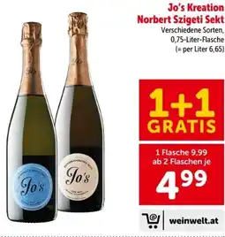 Interspar Jo´s Kreation Norbert Szigeti Sekt Cuvée Angebot